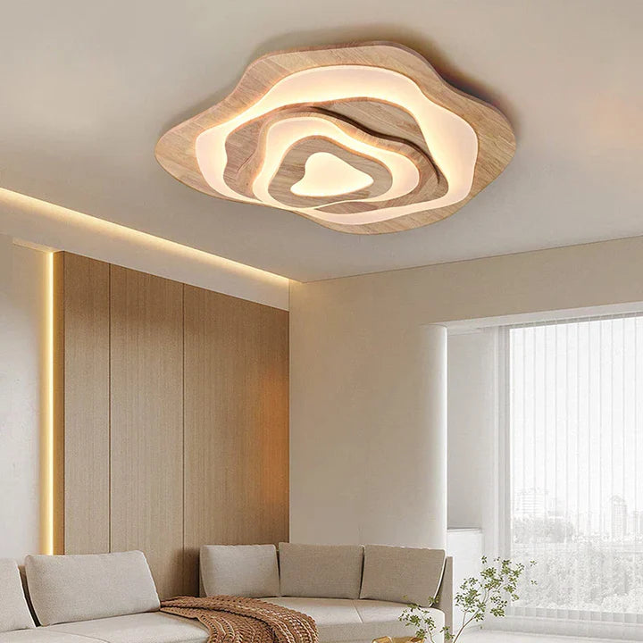 Lustre LED bois scandinavo chic